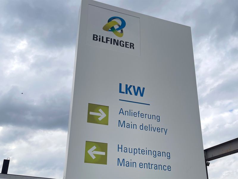 <p>Realisation des kompletten Rebranding von Stork zu Bilfinger auf dem gesamten Firmengelände am Regensburger Osthafen.</p>